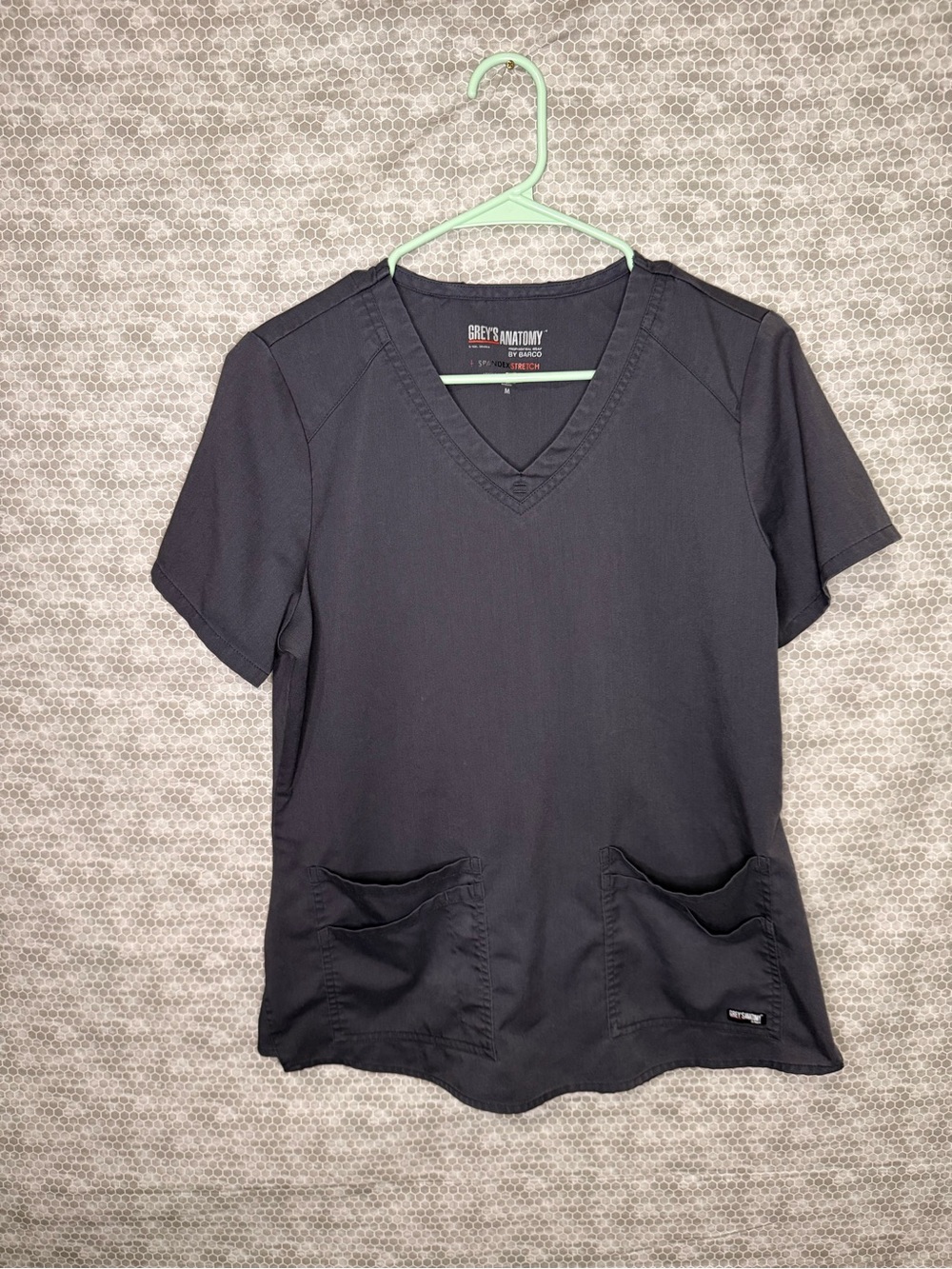 Grey's Anatomy Black V-Neck Scrub Top with Front Pockets